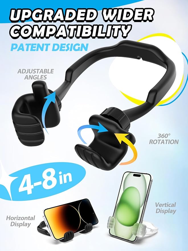 Easter Basket Stuffers for Kids Teen Boys Girls Cell Phone Stand - 2 Pack Thumbs Up Lazy Phone Holder for Desk Birthday Easter Gifts for Adults Women Men (Black & Transparent, 2)