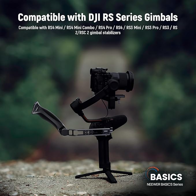 NEEWER BASIC Adjustable Gimbal Sling Handle Grip Compatible with DJI Ronin RS4 Mini RS4 RS4 Pro RS3 Mini RS 3 Pro RS 2 RSC 2 Stabilizer, Ergonomic Handgrip Low Angle Shots Accessories Expansion, CA143