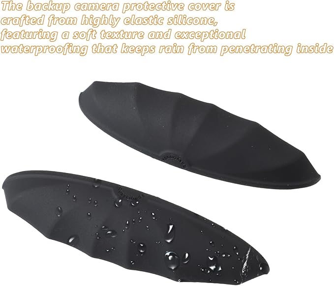 Backup Camera Rain Shield, Universal Car Rear View Camera Anti Rain Cover, Silicone Protection Cover for Reversing Cameras, Non Destructive Installation Protective Sticker for All Vehicles