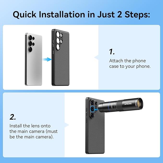 APEXEL 17mm Thread Lens Phone Case Compatible for Samsung S25 Ultra, Compatible with All Telephoto & Macro Lenses, Durable Protective Cover Black