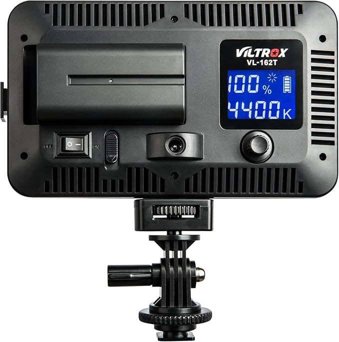 VILTROX VL-162T CRI95+ LED Video Light, Portable Camera Photo Light Panel Dimmable for DSLR Camera Camcorder with Battery, Charger, High Brightness, 3300K-5600K Bi-Color, White Filter and LCD Display