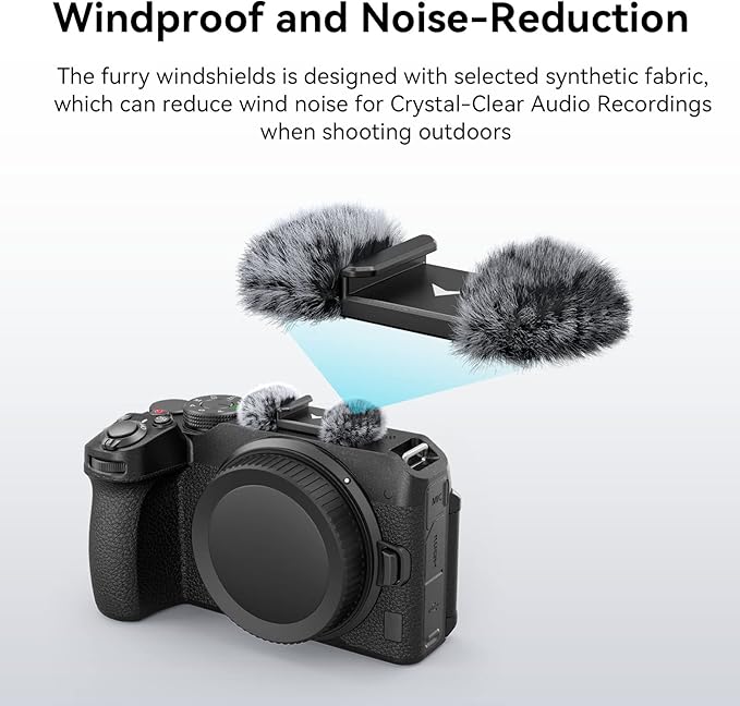 SmallRig Noise-Reduction Windsheild for Nikon ZR/Z 30, Made of Nylon and Fiber, with Cold Shoe Adapter and Rubber Cushions- 3859