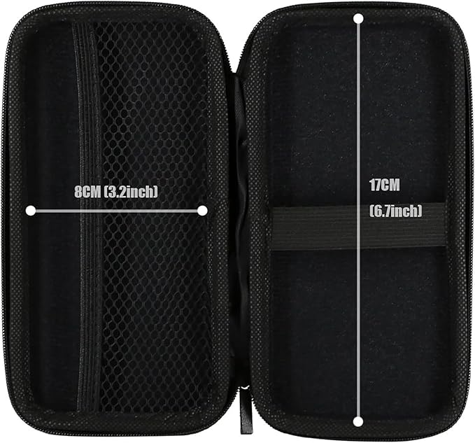 iMangoo Travel Essentials Electronics Organizer Charger Case Portable Dual Zipper Shockproof Pouch Tech Purse Cord Cable Pouches Power Bank Storage Accessories Bag for Women Men,6.5x3.2x1 Black