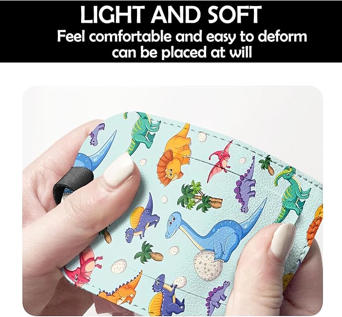 2 Pack Luggage Tag Suitcase Tags PU Leather Identifiers Privacy Cover Luggage Tags Aesthetic Cute Travel Bag Labels for Women Girls Men-Dinosaur