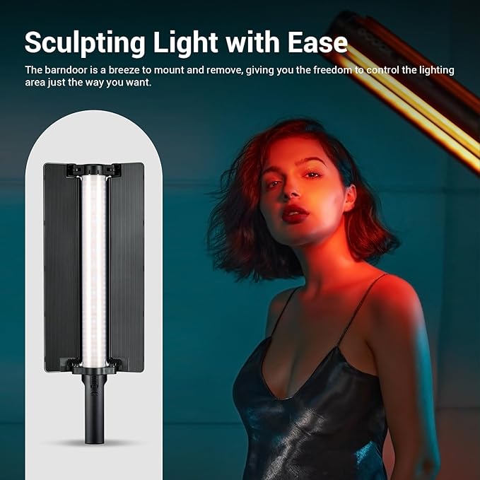 Godox LC500R Mini RGB LED Video Light Stick Lighting, 2500K-8500K Adjustable, CRI 95 TLCI 96 Accurate Color, 360° Full-Color LED Light, 15 FX Lighting Effects, 0-100% Dimmable Support APP Control