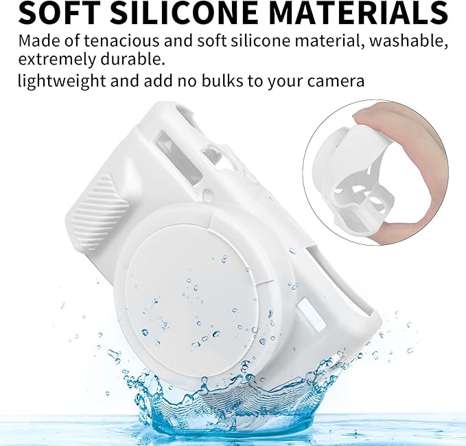 Easy Hood G7X Mark II Case, Protective Case for Canon Powershot G7X Mark II Digital Camera, Removable Lens Cover Silicone Sleeve Soft Camera Cover Rubber Protective Body Skin - White