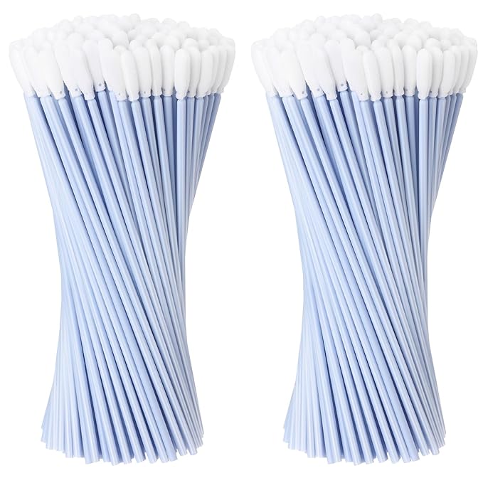 Chinco 200 Pieces Foam Swab Sponge Swab Foam Tips Sponge Stick for Inkjet Printer Print Head Camera Optical Lens Optical Equipment (Light Haze Blue,6.42 Inch)