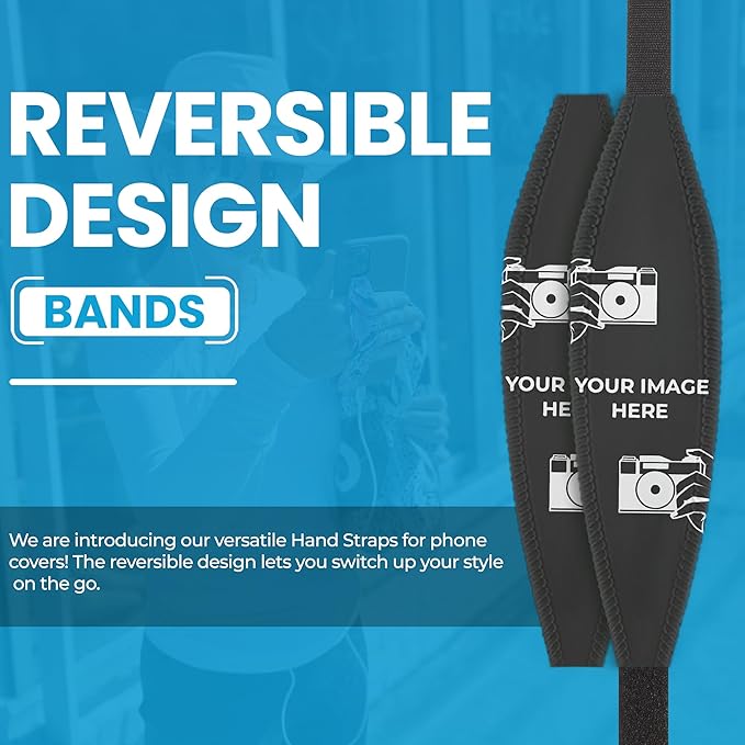 Switchbands Universal Phone Grip Strap – Pack of 2, Customizable Phone Holder for Hand, Wireless Charging Safe Phone Handle Grip, Phone Strap for iPhone, Samsung & Android Cases - Color Custom