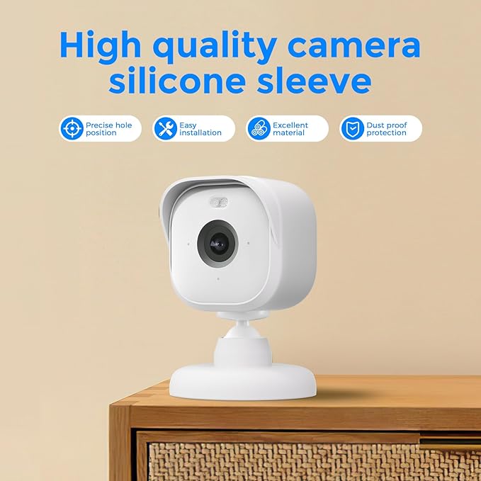 Camera Cover Compatible Blink Mini Silicone Skin Case, Anti-Scratch Protective Blink Mini Cover Bracket, Weather-Proof 360 Degree Protective Adjustable Indoor/Outdoor Small Mount (White)