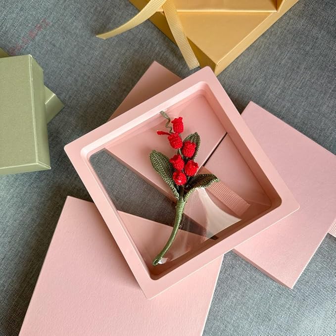 12PCS 3D Floating Frame Display Stand, Jewelry Box, Gift Box, Ornament Organizer, Small Travel Jewelry Box, PE Film Anti-Oxidation, Suspended Display Box Stackable (4.33*4.33, Type 2)