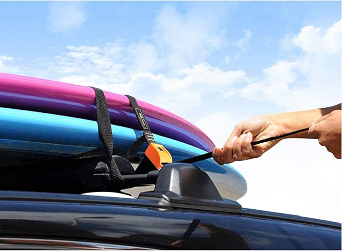 800lbs Lockable Tie Down Straps with 3-Digit Password Buckle Include 3 Steel Cables 1.5" Width Keep Kayak Surfboard Paddleboard Canoe Safe 2pack Each Strap 10FT