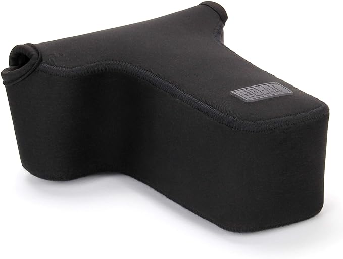 USA Gear Compact Mirrorless & DSLR Camera Sleeve - Lens Attached (Zoom) - Neoprene, Belt Loop Pocket - Fits Small Cameras up to 6.25 x 3 x 8.5 in - Compatible with Canon Sony Nikon Fujifilm