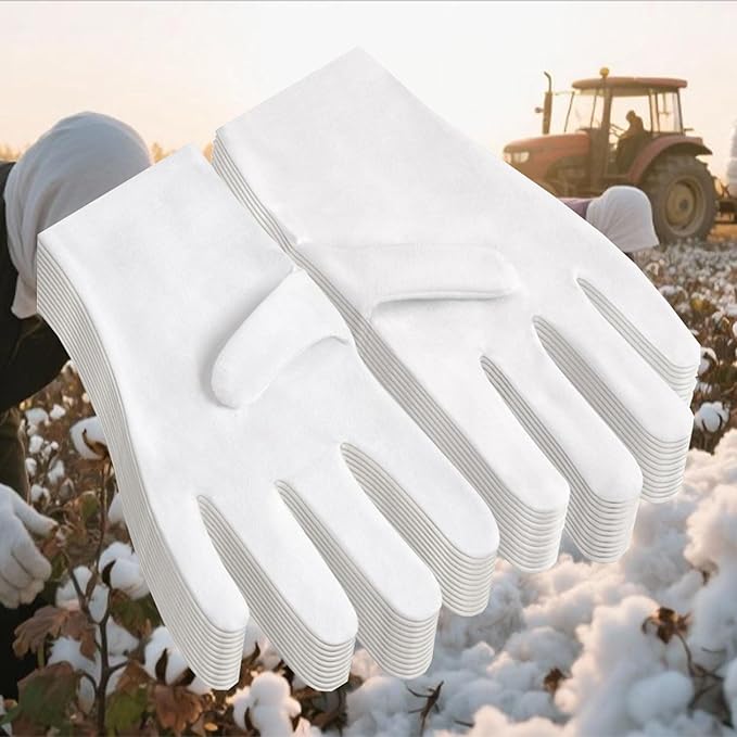 ZeriLion 6 Pairs White Cotton Gloves Soft Dust-Free Hand Gloves for Men Women Art Crafting Coin Watch Handling Dry Hands Sleeping