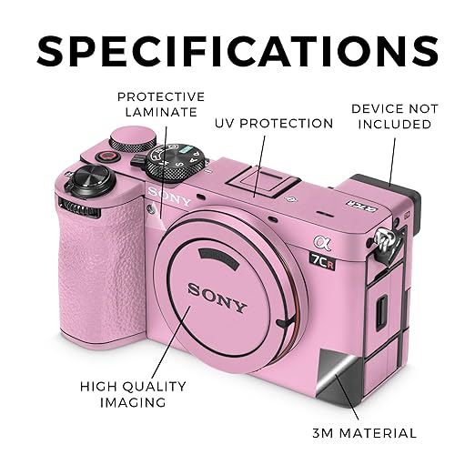 Camera Skin Compatible with Sony Alpha 7CR Camera (2023) - Solid Pink - Premium 3M Vinyl Protective Wrap Decal Cover - Easy to Apply | Crafted in The USA by MightySkins