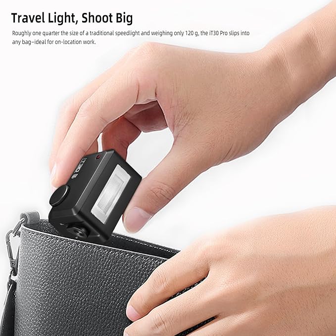 Godox iT30Pro-S Pocket TTL Flash for Sony Camera: 2.4G Wireless + Touchscreen (Equivalent to Built-in X3 Trigger), Li-ion Battery, HSS 1/8000s, 560 Flashes, Built-in Diffuser for Portrait Photography
