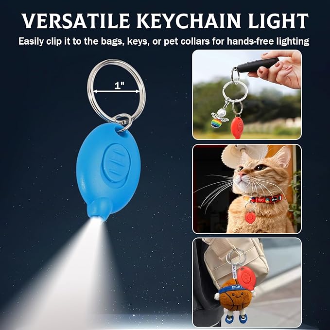 16Pcs LED Keychain Flashlight White Light Mini Keychain Light Ultra Bright Tiny Flashlight, Micro Pocket Portable Key Light for Emergency Lighting