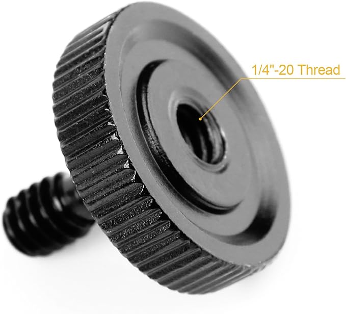 ChromLives Thumb Screw Tripod Quick Release 1/4" Thumbscrew L Bracket Screw Mount Adapter with Bottom 1/4"-20 Female Thread (2 Pack)