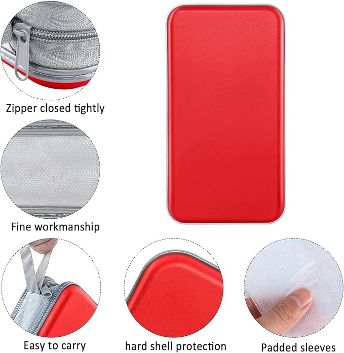 CD Case, Siveit DVD Case Holder 96 Capacity Hard Plastic CD DVD Disc Cases Storage Binder Wallet for Car Home Office Travel (Red)