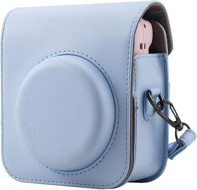 Frankmate Protective Case Compatible with Fujifilm Instax Mini 12 Instant Film Camera with Accessory Pocket and Adjustable Strap (Blue)