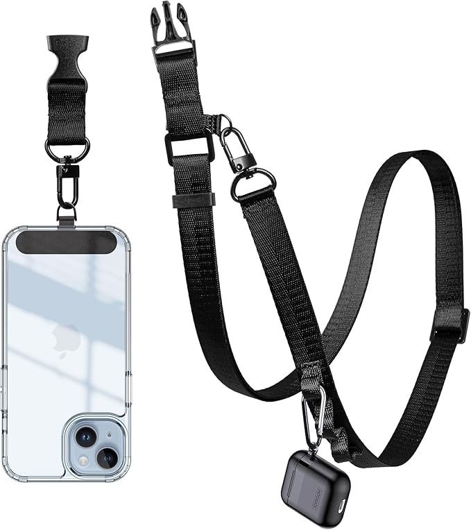 Adjustable Phone Lanyard Universal Crossbody Cell Phone Strap for iPhone Lanyard Shoulder Strap with Phone Tether Pad