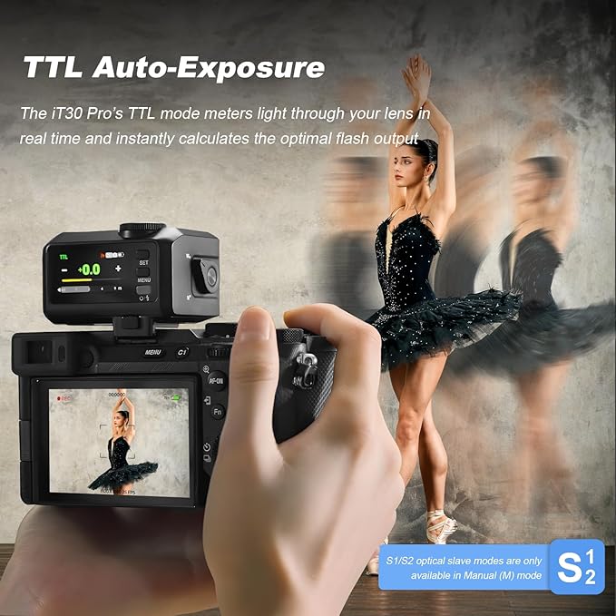 GODOX IT30Pro C GN15 IT30 Pro C IT30ProC IT30Pro-C TTL Mini Flash Kit for Canon with White Diffuser HSS 1/8000s 2.8" Full-Color Touchscreen(Black)——Godox Authorized Distributor