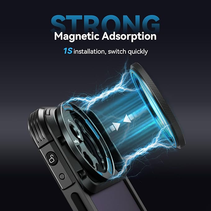 SMALLRIG 52mm Magnetic Circular Polarizers Filter Kit for SMALLRIG Phone Cage for iPhone 15 Series, Magnetic CPL Polarizing Filter with M Mount Filter Adapter, HD Optical Glass Filter Kit - 4388B
