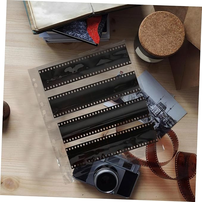 Homoyoyo 10pcs Negative Sleeves for Photo Film Storage Archival Document Pouch Heavy Duty Page Protectors Fits Standard Binders for Collectors and Historians
