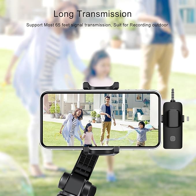 Mini Microphone, 3 in 1 Wireless Microphone for iPhone, iPad, Android, Camera, Professional Wireless Lavalier Lapel Mics for Recording, YouTube, TikTok