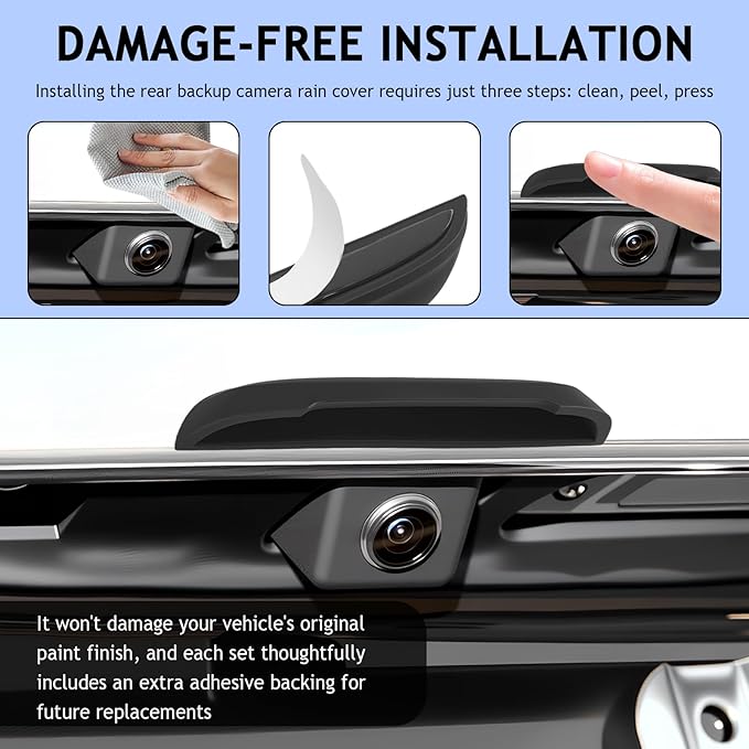 Car Rear View Camera Protection Cover,Wider Back Up Camera Rain Guard for Clarity of Image,Non-Destructive Backup Cameras Rain Shield as Car Modification Accessories