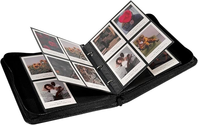 240 Pockets Portable Binder Photo Album Book For i-Type Square Polaroid Photos and Instax Wide Film Pictures (Flat Floral)