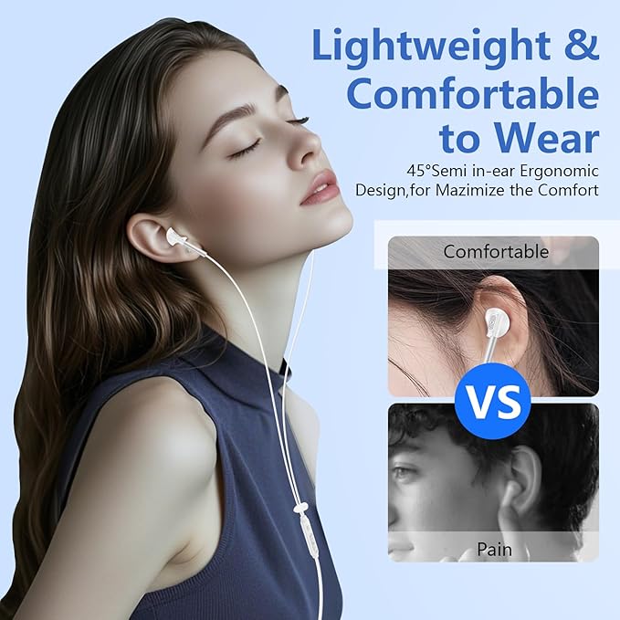 Samsung USB C Headphones for Galaxy S25 Ultra Edge S25+ S24 FE S23 S22 S21 A17 A16 A35 A54 A15, USB Type C Earphones with Microphone USB C Wired Earbuds for iPhone 16e 16 15 Pro Max iPad Pixel 9pro 8