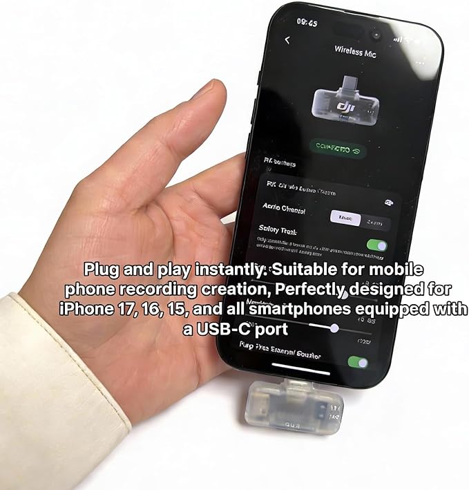 for DJI Mic Series Mobile Receiver,Type c Mobile Phone Adpaters,Plug and Play,Compatible with DJI Mic Mini/Mic 2/Mic 3/iPhone/Smartphone/PC/Mac Connector, USB C Adapter