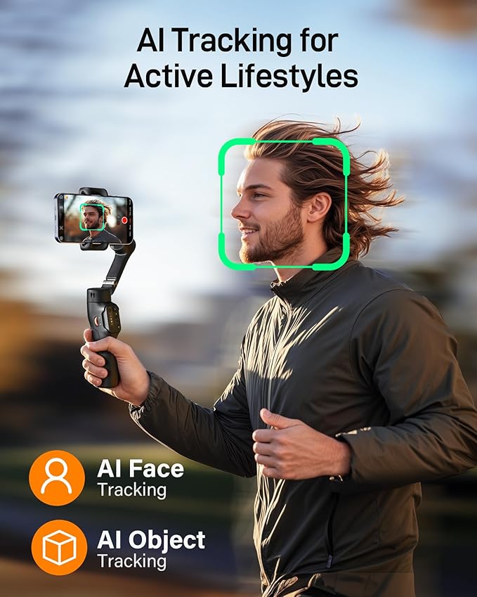 hohem iSteady X3 SE Gimbal Stabilizer for iPhone, Phone Stabilizer with Detachable Remote Control, Portable Foldable 3-Axis Phone Gimbal for Android & iPhone 16 15 Pro Max, Ideal for Travel Vlogging