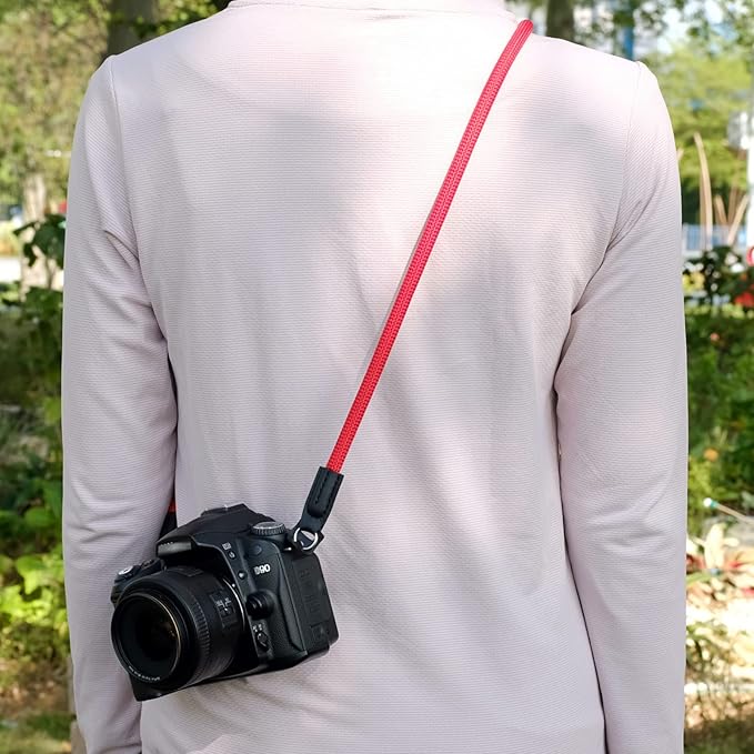Camera Strap,Climbing Rope Camera Strap for DSLR SLR Mirrorless Camera Neck Shoulder Strap 120cm Red