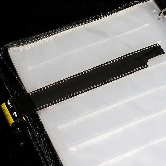 50 Pcs 35mm Negative Sleeves - Acid-Free Archival Film Negative Storage Pages, Pages Holds 7 Strips of 6 Frames - Compatible with 3-Ring Binders for Organizing 35mm Film