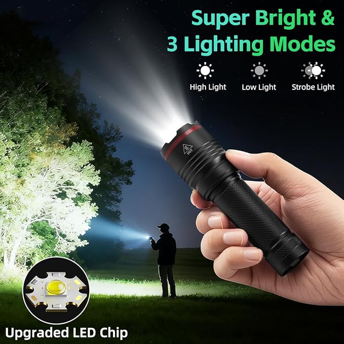 6Pack Rechargeable Flashlights High Lumens, Small Flashlight Powerful, Mini LED Flashlight Rechargeable, Handheld Tactical Flash Light, Super Bright Pocket Flashlights for Home Emergency Camping