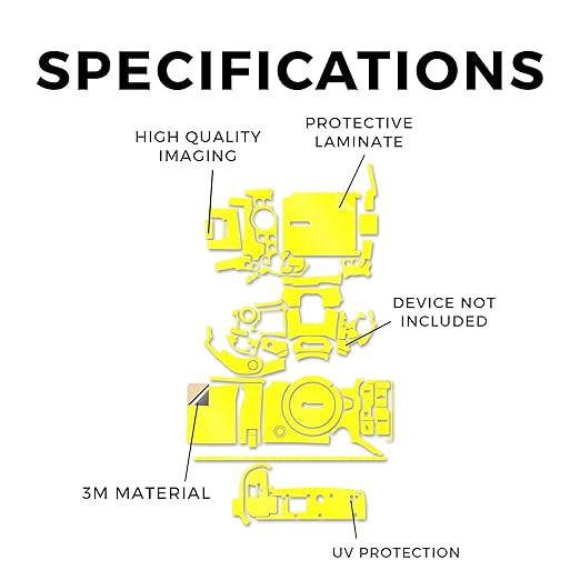 Glossy Glitter Camera Skin Compatible with Canon EOS R5 Mark II (2023) - Solid Yellow - Premium 3M Vinyl Protective Wrap Decal Cover - Easy to Apply | Crafted in The USA by MightySkins