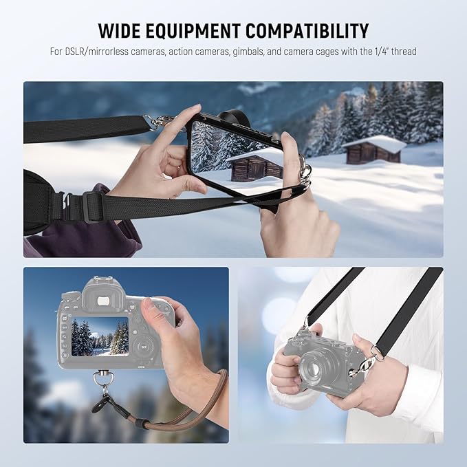 NEEWER D Ring Screw Set (4 Pack), Stainless Steel 1/4" Threaded Fixing Screw Replacement for Shoulder Strap Wrist Strap Sling Handle DSLR Camera Cage, UA076