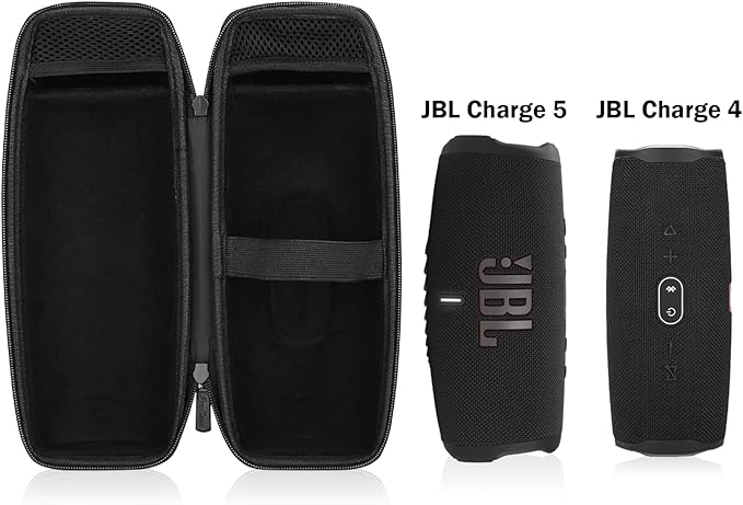 ProCase Carrying Case for JBL Charge 5 / Charge 4, Hard Travel Case Protective Bag for JBL Charge 5 Charge 4 Portable Waterproof Wireless Speaker, Fits USB Plug and Cable –Black