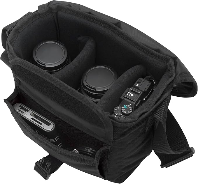 Manhattan Portage Aperture Camera Bag Water-Resistant DSLR & Tech Crossbody with Removable Padded Insert (Black)