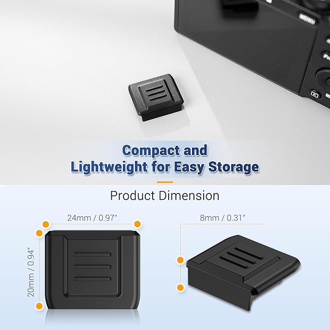 JJC 2-Pack Camera Hot Shoe Cover Cap, Dustproof Shoe Protector for Sony ZV-E10 II ZV-1 II A7C II A7R V IV A7 V IV III A7S III II A6700 A6600 RX1R III A9 III A99 II RX10 IV with Full-Coverage Design