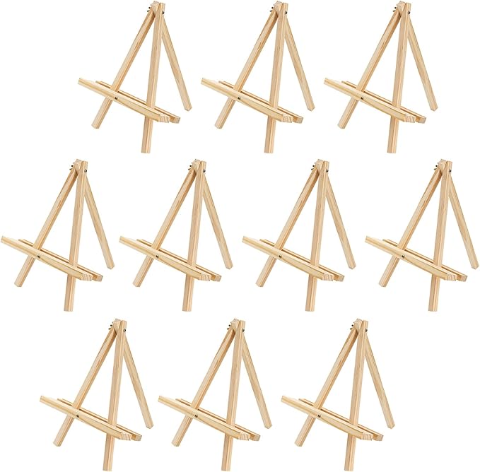 Tosnail 10 Pack 12" Art Easel Stand Tabletop Wooden Display Stand Photo Holder Display Stand for Artist, Students, Adults, Kids Painting