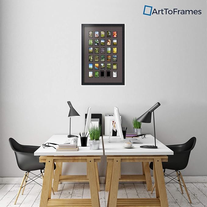 Art to Frames Double-Multimat-391-119/89-FRBW26079 Collage Photo Frame Double Mat with 30-2x3 Openings and Satin Black Frame