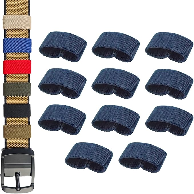 11 Pcs Thickening Elastic Belt Keepers, Nylon Webbing Strap Organizers & Holders for 1.5" to 2" Wide Belts
