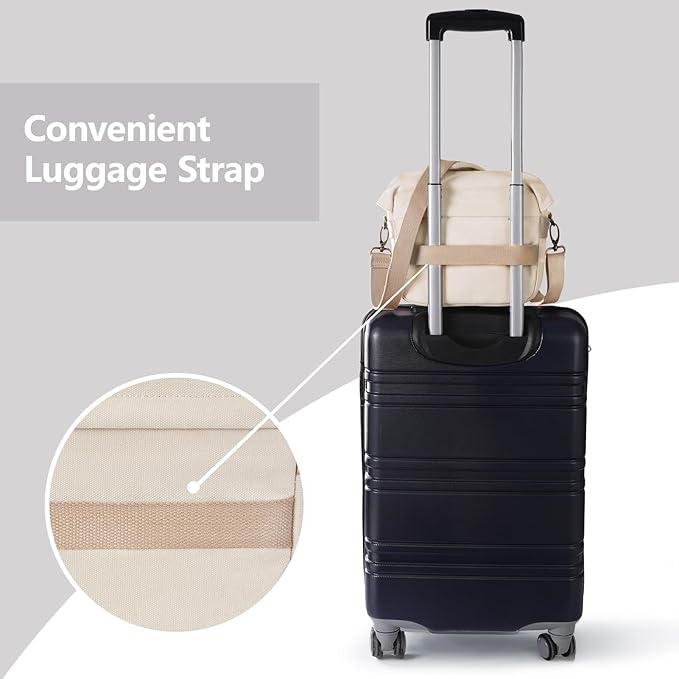 BAGSMART Camera Bag, SLR DSLR Canvas Crossbody Camera Case, Compact Camera Shoulder Bag with Rain Cover for Women and Men, Ivory White