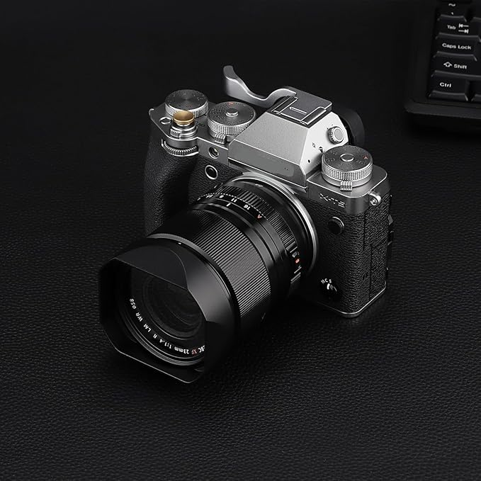 Haoge Metal Square Lens Hood for Fujifilm Fuji XF23mm f1.4 R LM WR Lens (58MM) Fujinon XF33mm F1.4 R LM WR Lens, Fujinon XF 16-50mm F2.8-4.8 R LM Lens Bayonet Hood Shade,with Metal Cap Kit