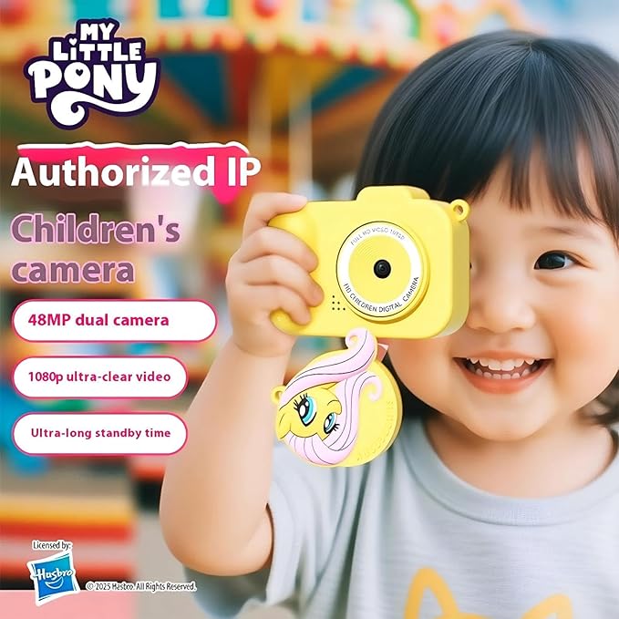 My Little Pony Magic Catcher Children's Camera，Toddler Camera 3 Year Old, Kid's Camera with SD Card，Fluttershy
