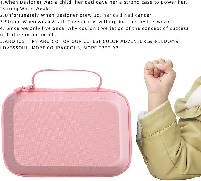 Father&I Pink Shockproof Hard Case for DJI Osmo Mobile 7P/7 – Protective Gimbal Bag with 2-Way Zipper, Travel-Friendly Design, and Snug Fit