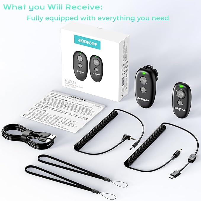 Upgrade for Fujifilm Rechargeable Wireless Camera Remote Control,AODELAN Shutter Release Compatiable with Fuji X-S20, X-S10,X-A5,X-T100,X-T50,X-H1,XF10,X-T200,X-E4,GFX 100II,X-M5,GFX100RF,X-E5