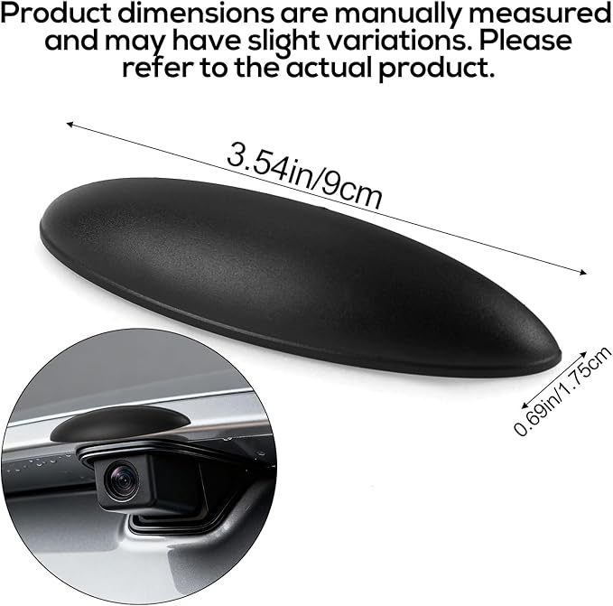 Car Rear View Camera Cover, 3.54x0.69in/9x1.75cm Sturdy ABS Material Black Car Rear View Camera Anti-Rain Cover Backup Shield Rearview Modification Protector for Automotive Exterior Accessories